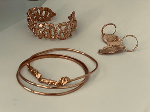 10k Gold Bangles with Handmade Texture and Shape by What If You Stayed