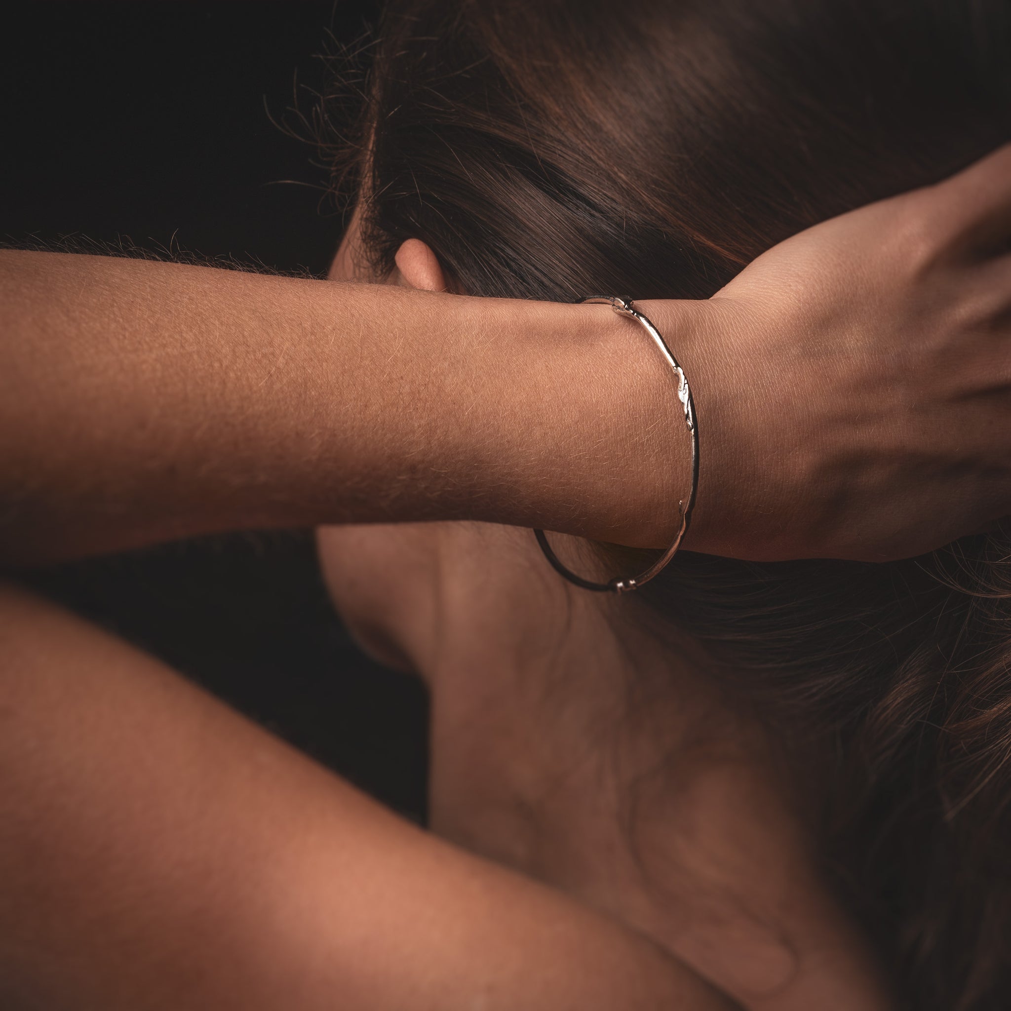 Cefalu Bangle Bracelets on Women Model