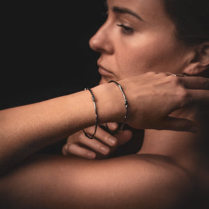 Cefalu Bangle Bracelets on Women Model