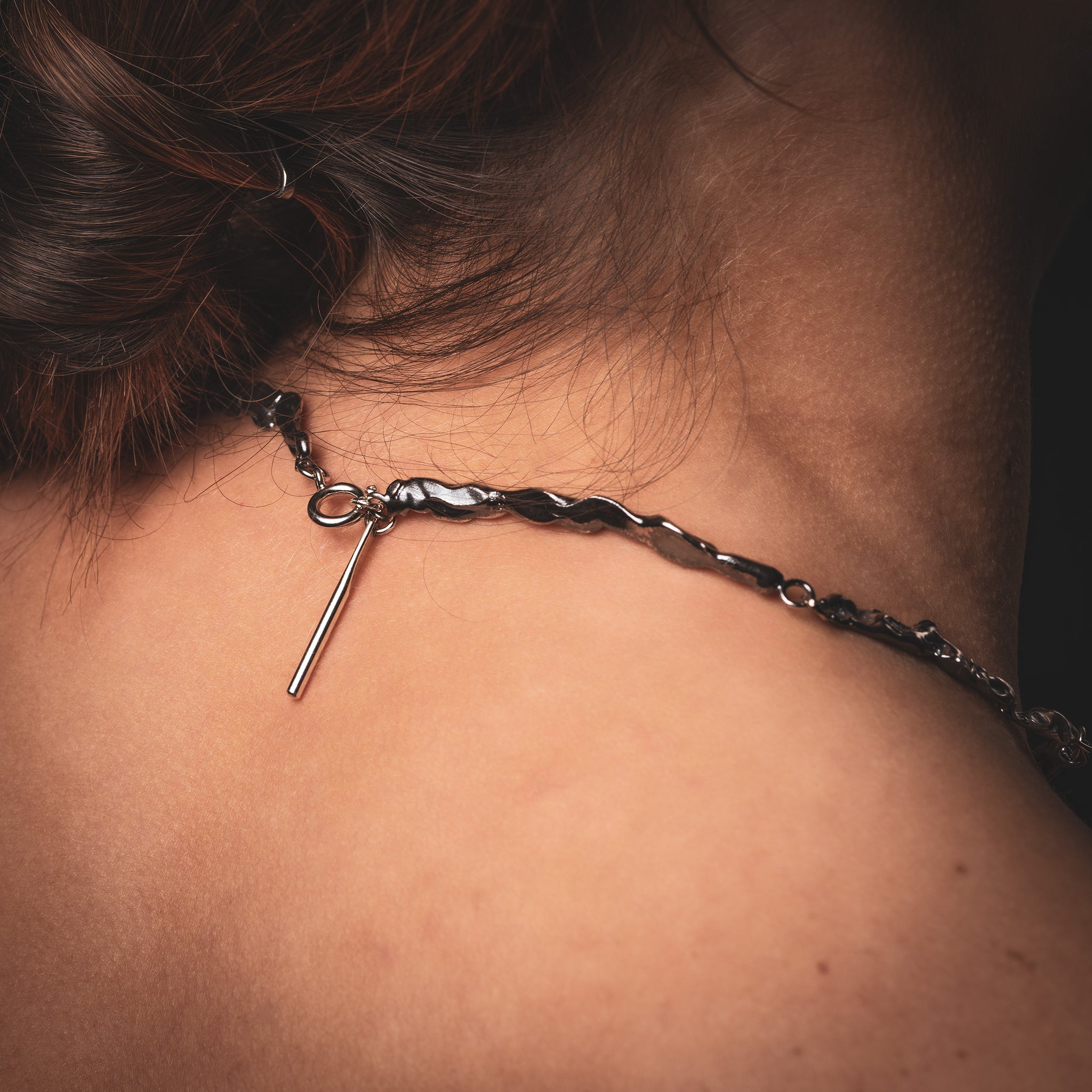 Lavare Necklace in Silver by What If You Stayed Jewelry back details 