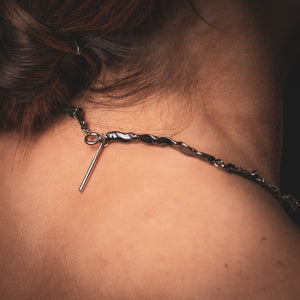 Lavare Necklace in Silver by What If You Stayed Jewelry back details 