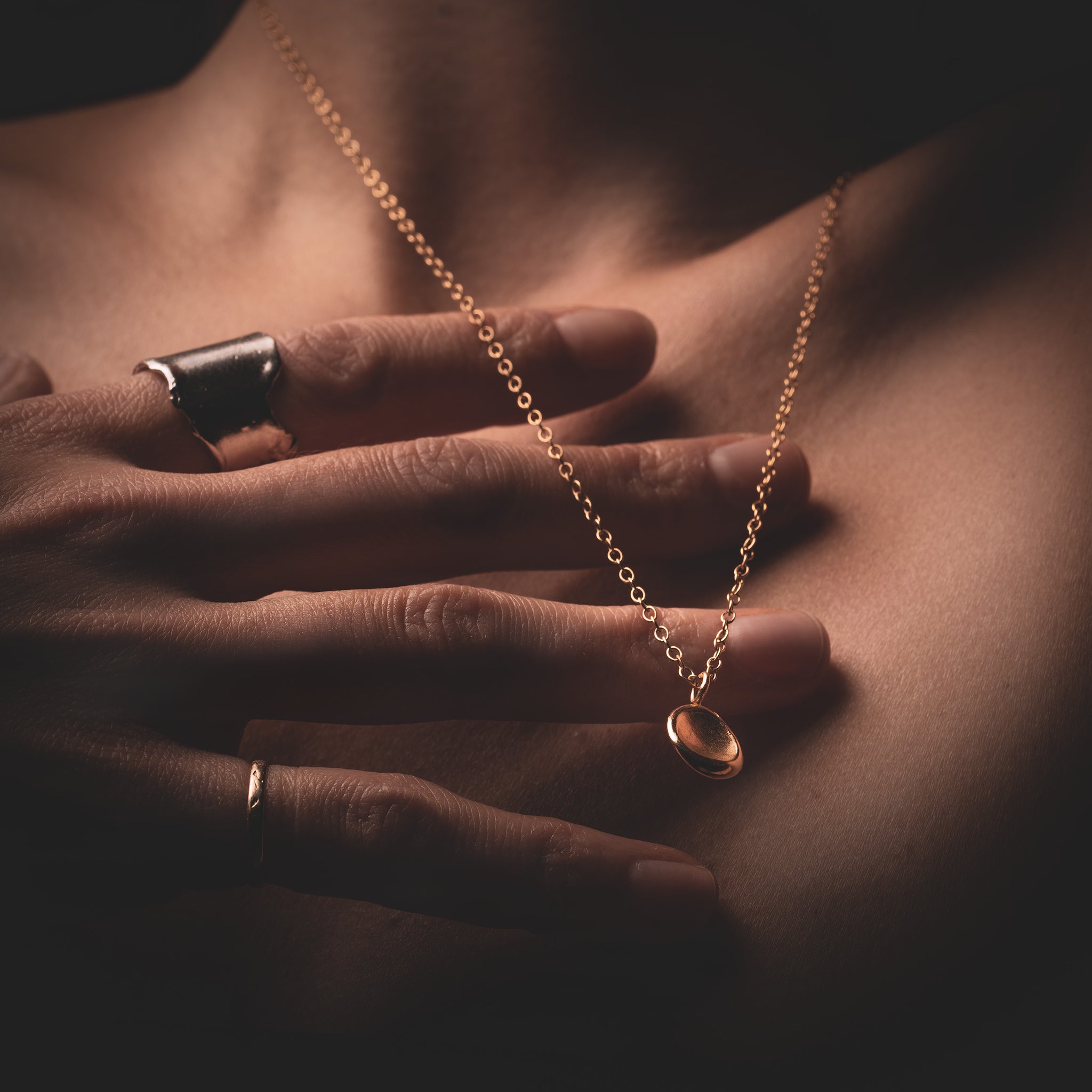 Pendant Necklace Talisman in Gold by What If You Stayed Artist Jewelry