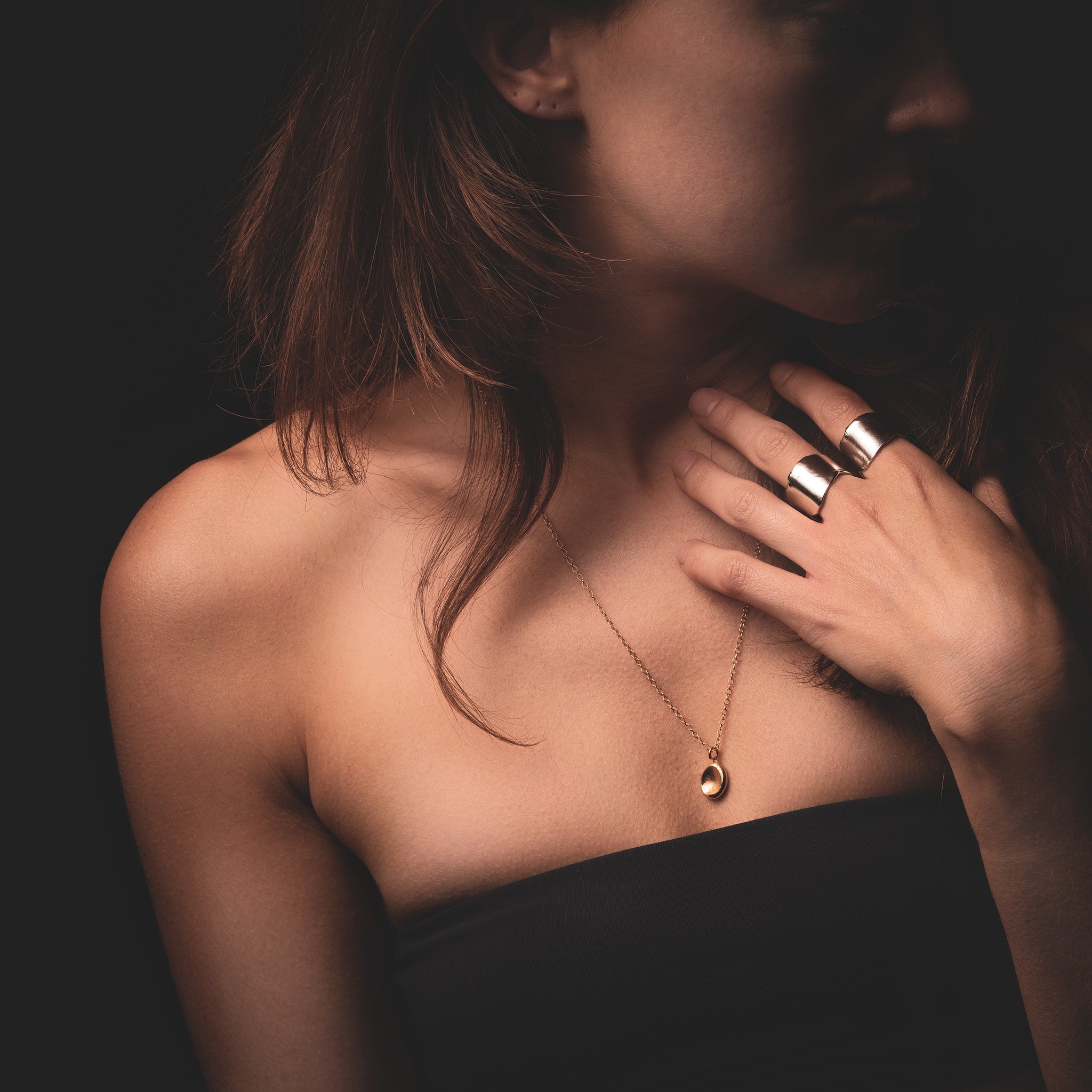 Pendant Necklace Talisman in Gold by What If You Stayed Artist Jewelry