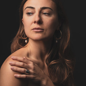 Siracusa Earrings Loops on Model and Artist Alex-Sandrine Nadeau