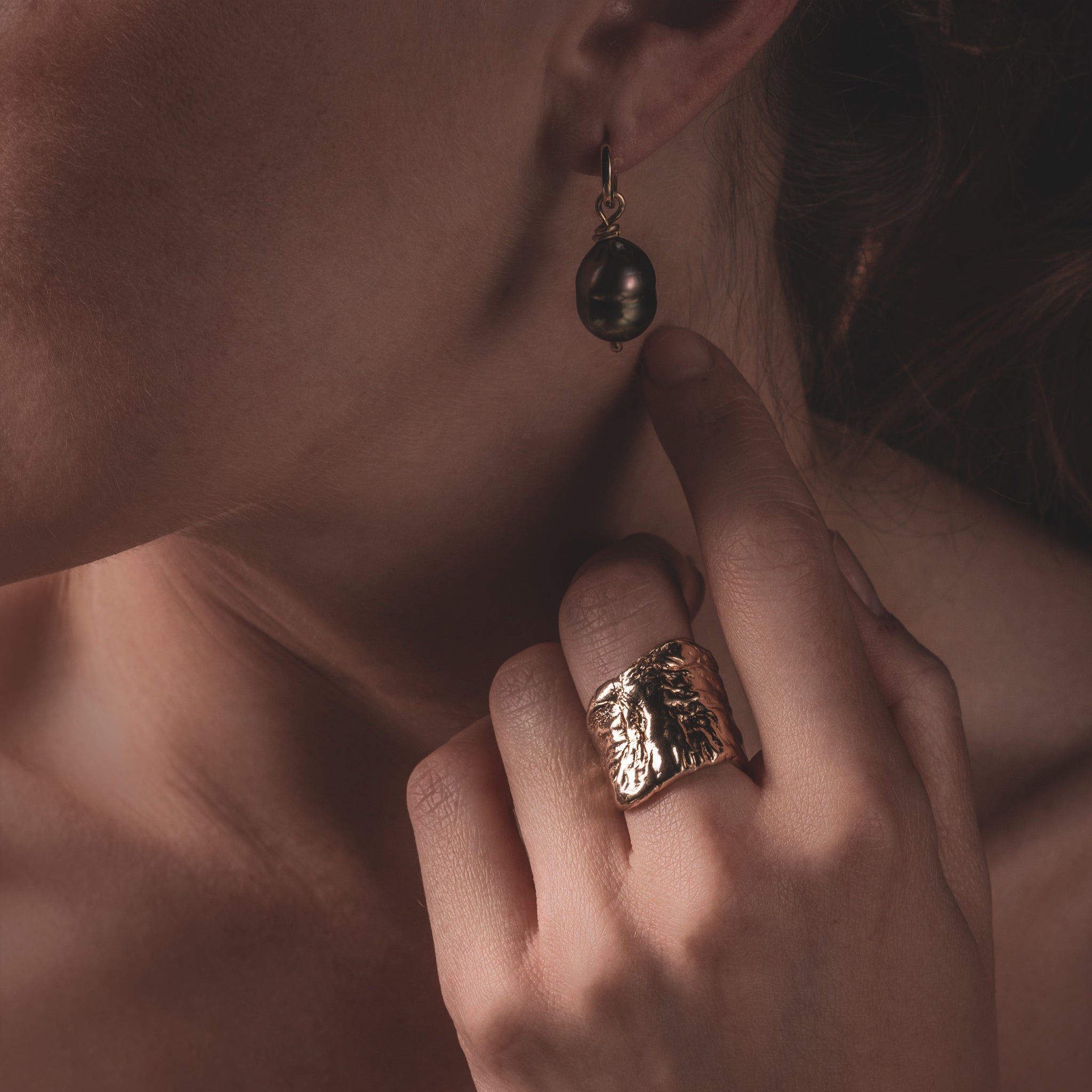 Beautiful Women wearing the Zephyr Ring in Gold by What If You Stayed